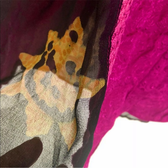 Vintage Velvet Blouse Sheer Brocade Burn Out Size 20 - Picture 5 of 12